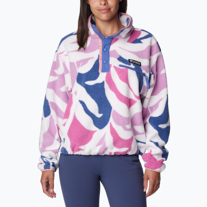 Дамски поларен суитшърт Columbia Helvetia Cropped 1/2 cosmos floristic print/eve/salmon rose