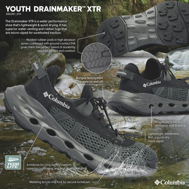 Детски обувки Columbia Youth Drainmaker XTR black/pure silver 8