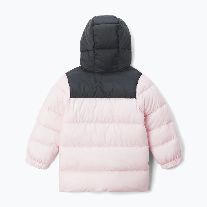 Детско подплатено яке Columbia Puffect Hooded satin pink/black 2