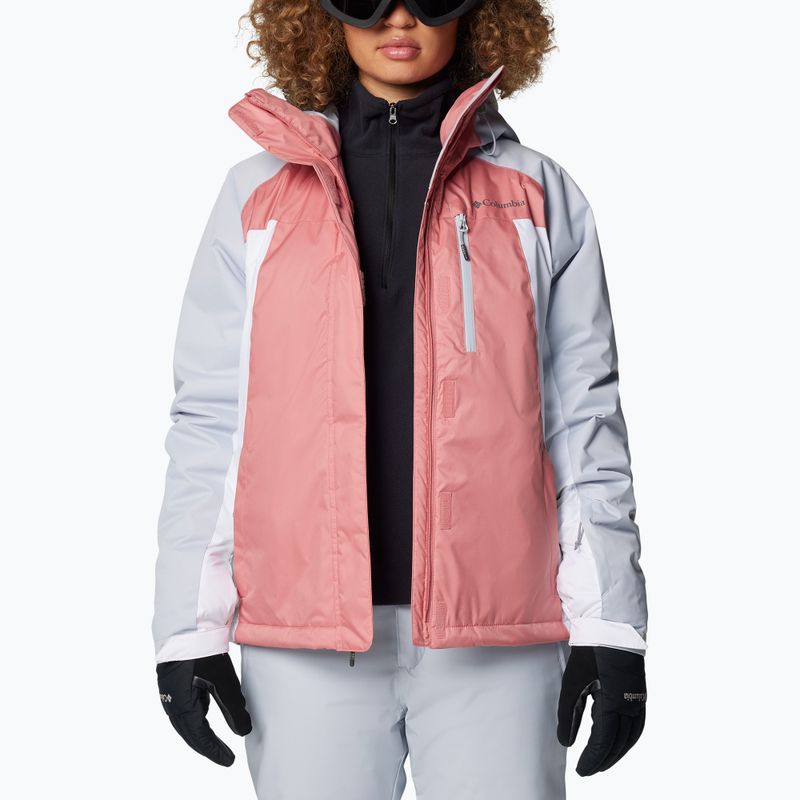 Дамско скиорско яке Columbia Snowy Summit Ins pink agave/white/cirrus grey dobby 4