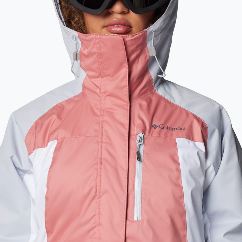 Дамско скиорско яке Columbia Snowy Summit Ins pink agave/white/cirrus grey dobby 5