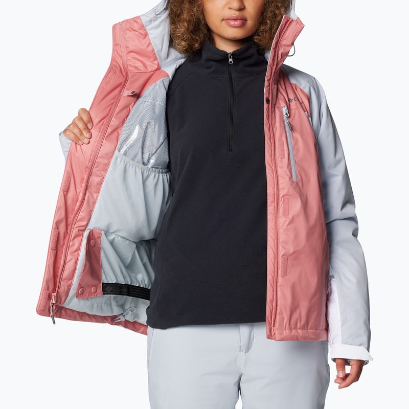 Дамско скиорско яке Columbia Snowy Summit Ins pink agave/white/cirrus grey dobby 8