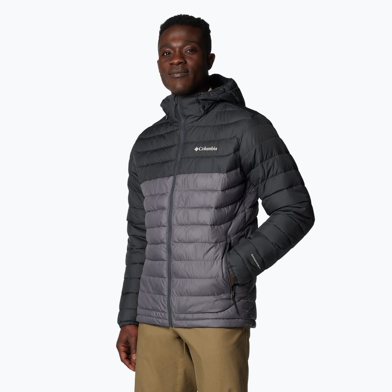 Мъжко пухено яке Columbia Powder Lite II Hooded city grey/ shark 4