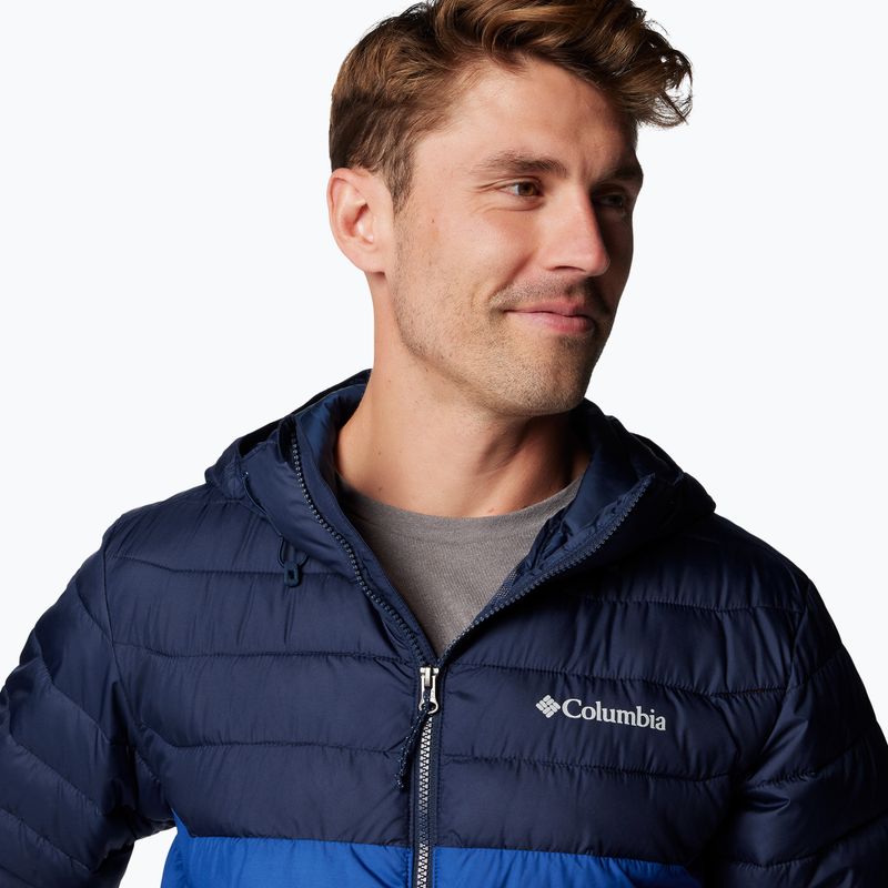 Мъжко пухено яке Columbia Powder Lite II Hooded mountain blue/ collegiate navy 6