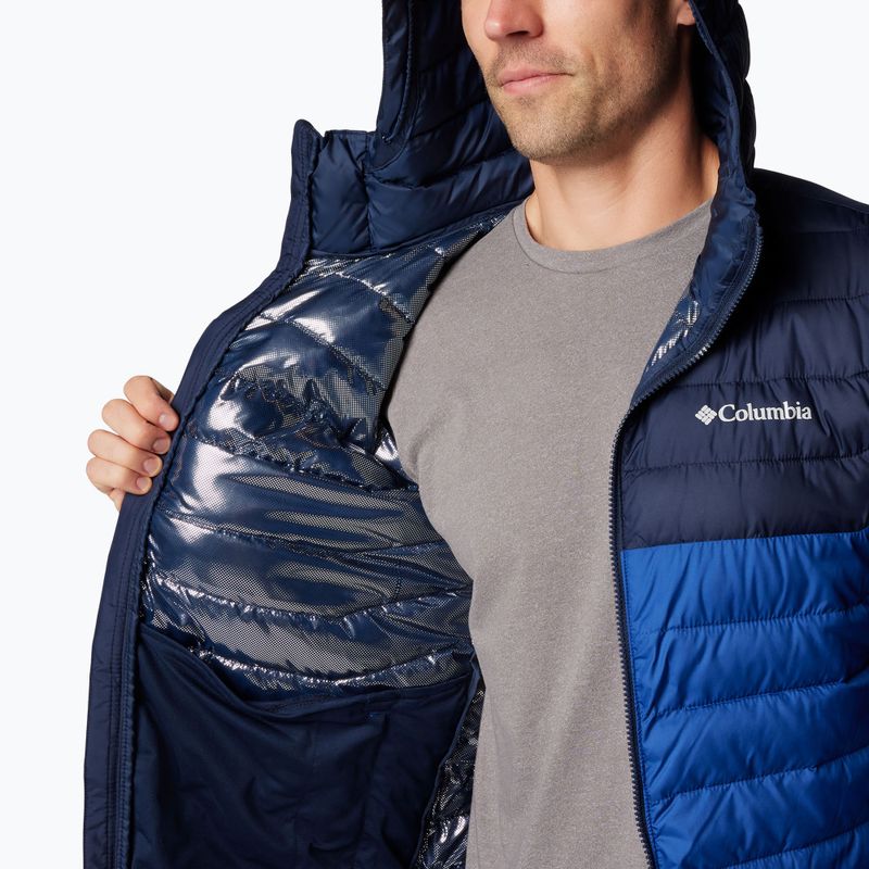 Мъжко пухено яке Columbia Powder Lite II Hooded mountain blue/ collegiate navy 8