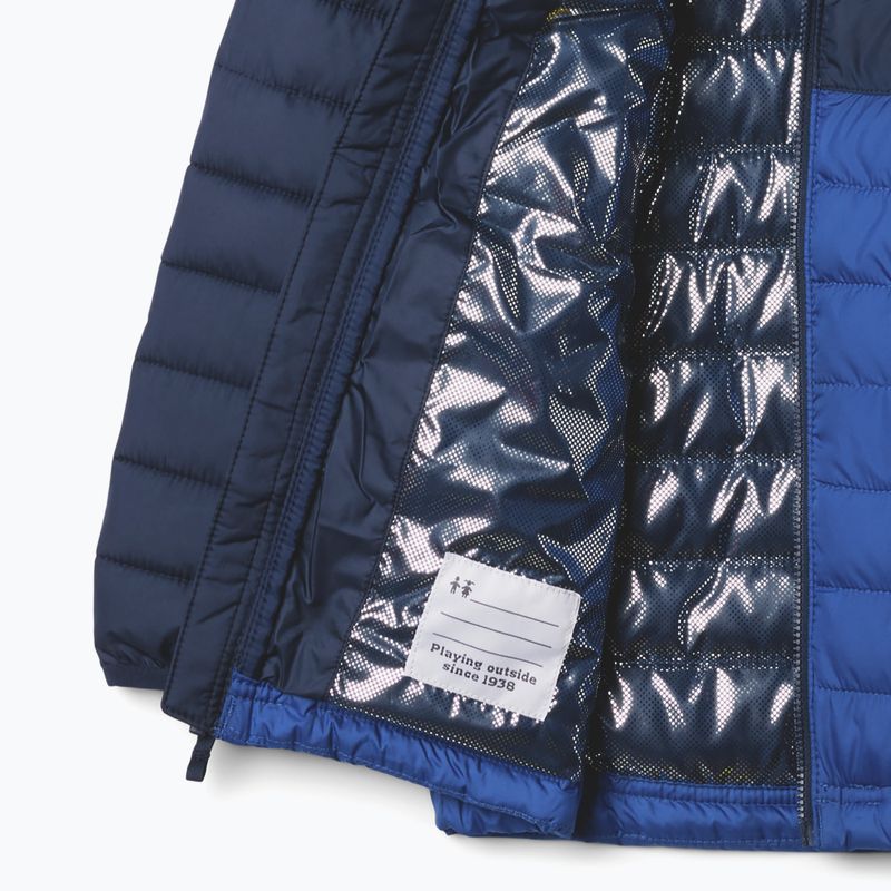 Детско пухено яке Columbia Powder Lite II Hooded mountain blue/ collegiate navy 3