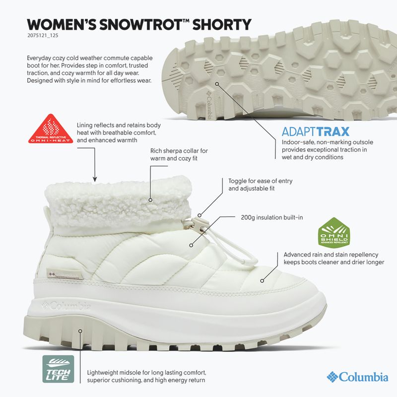 Дамски ботуши за сняг Columbia Snowtrot Shorty sea salt/fig 6