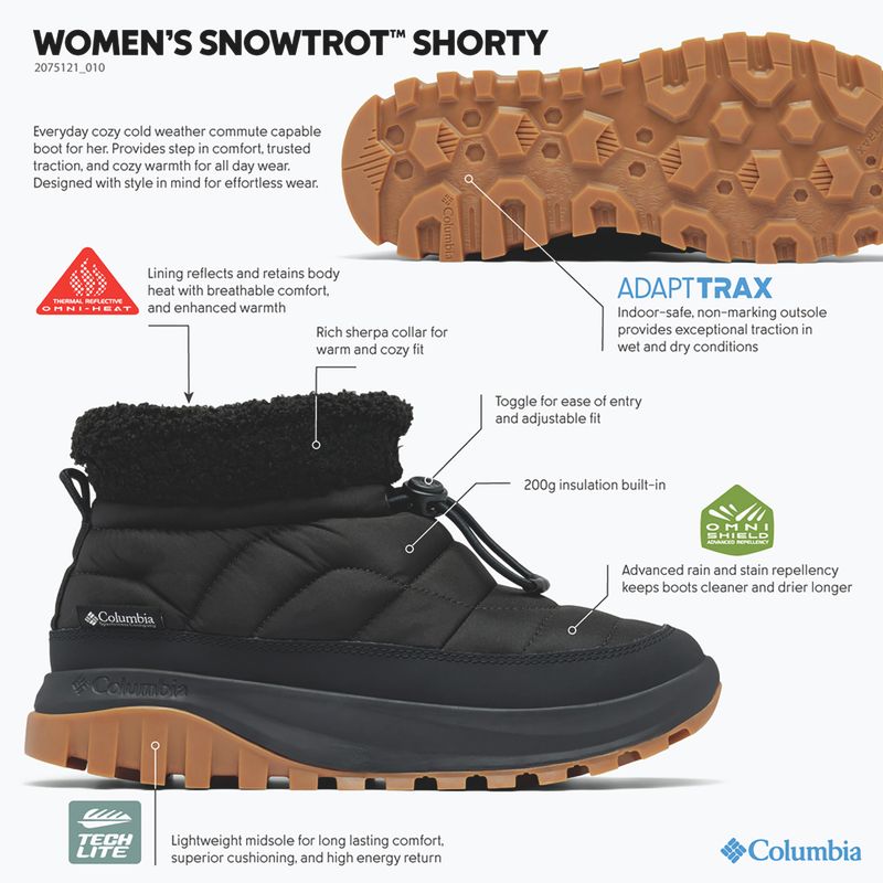 Дамски ботуши за сняг Columbia Snowtrot Shorty black/sea salt 8