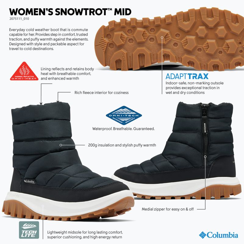 Дамски зимни ботуши Columbia Snowtrot Mid black/sea salt 10