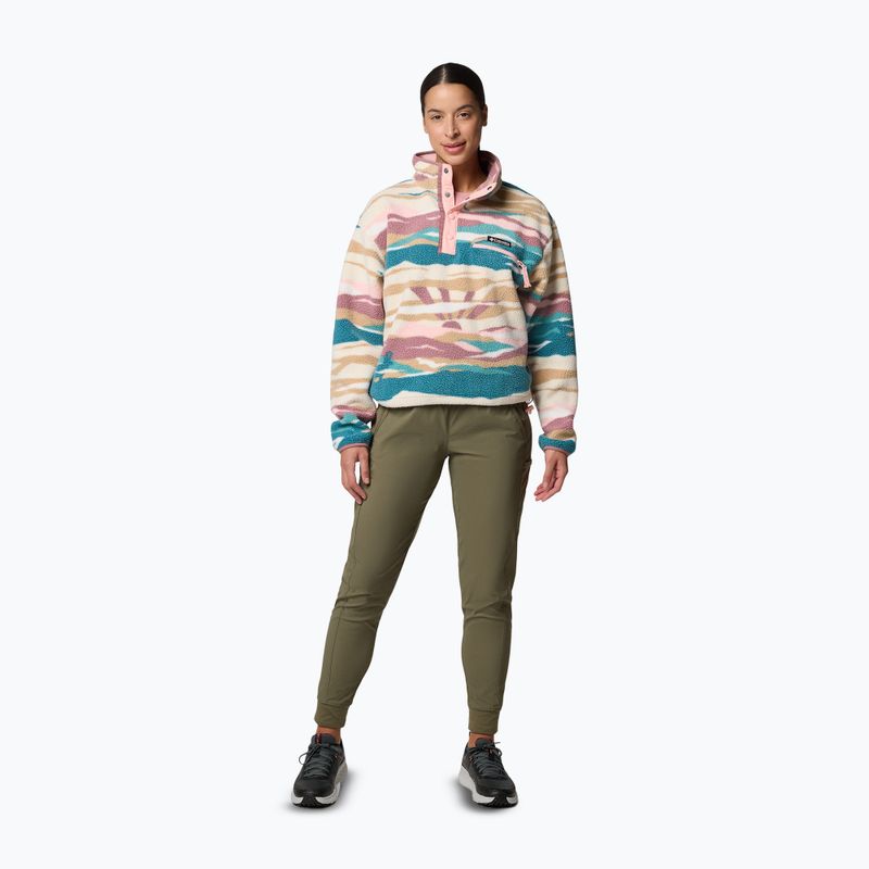 Дамски поларен суитшърт Columbia Helvetia II Printed Cropped Half Snap river blue/rogue walleye 2