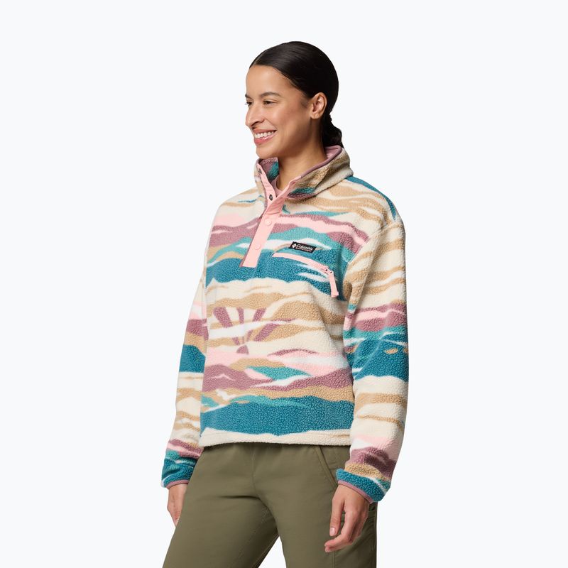 Дамски поларен суитшърт Columbia Helvetia II Printed Cropped Half Snap river blue/rogue walleye 4
