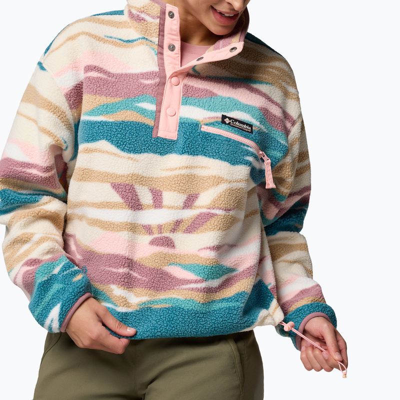 Дамски поларен суитшърт Columbia Helvetia II Printed Cropped Half Snap river blue/rogue walleye 6