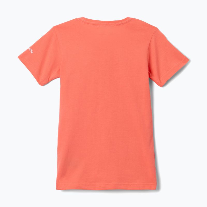 Детска тениска за трекинг Columbia Mission Lake Graphic hot coral/foxy swirl 2