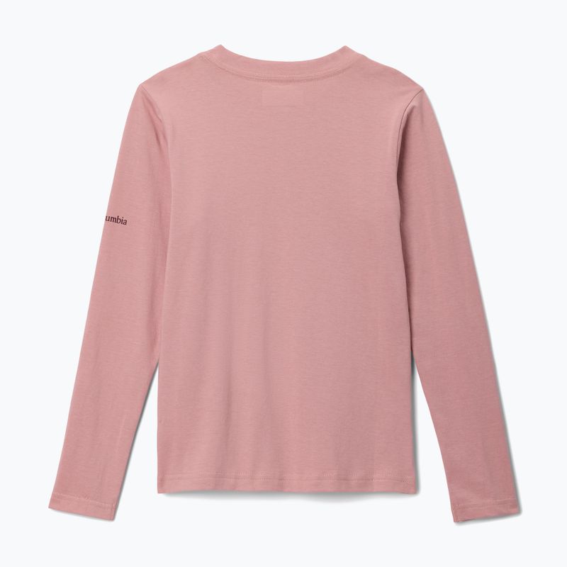 Детска блуза с дълъг ръкав за трекинг Columbia Hazeldel Hill Graphic Tee eraser pink/barely printed 2