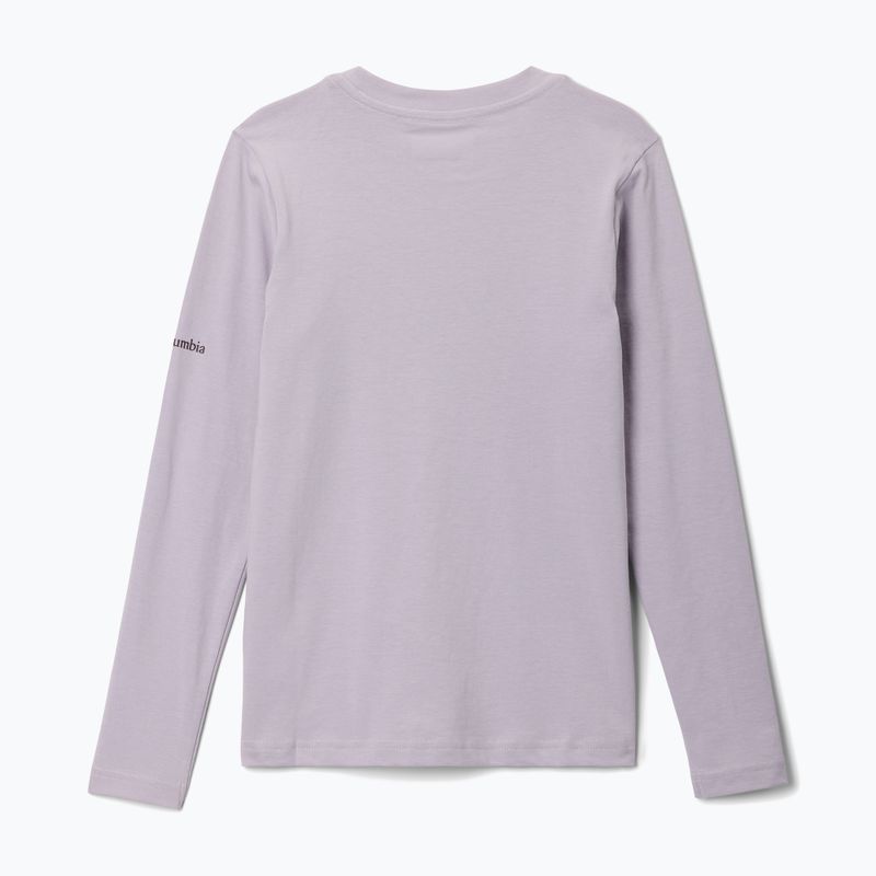 Детска блуза с дълъг ръкав за трекинг Columbia Hazeldel Hill Graphic Tee lavender pearl/barely printed 2
