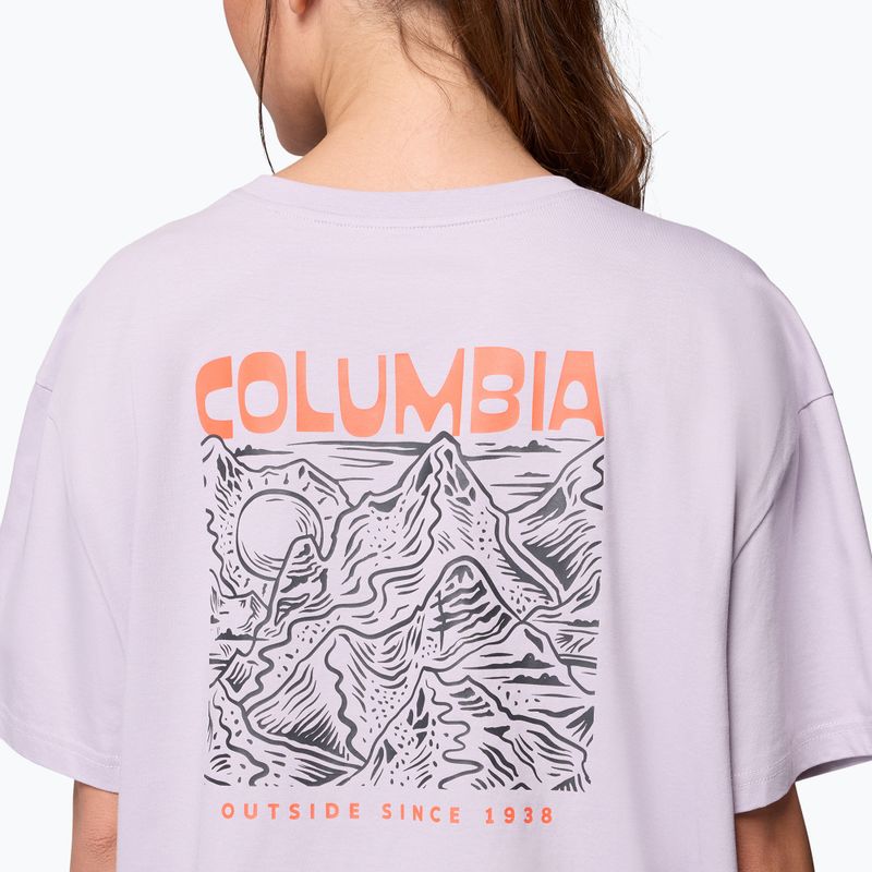 Дамска тениска за трекинг Columbia Rolling Bend Graphic Oversized Tee pearl lavender/mountainview 6