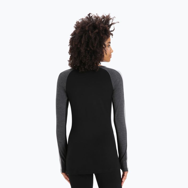 Дамска термоактивна блуза icebreaker ZoneKnit 260 jet hthr/black/metro hthr/cb 3