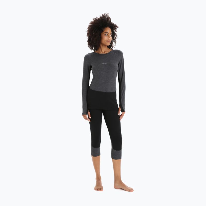 Дамска термоактивна блуза icebreaker ZoneKnit 260 jet hthr/black/metro hthr/cb 2