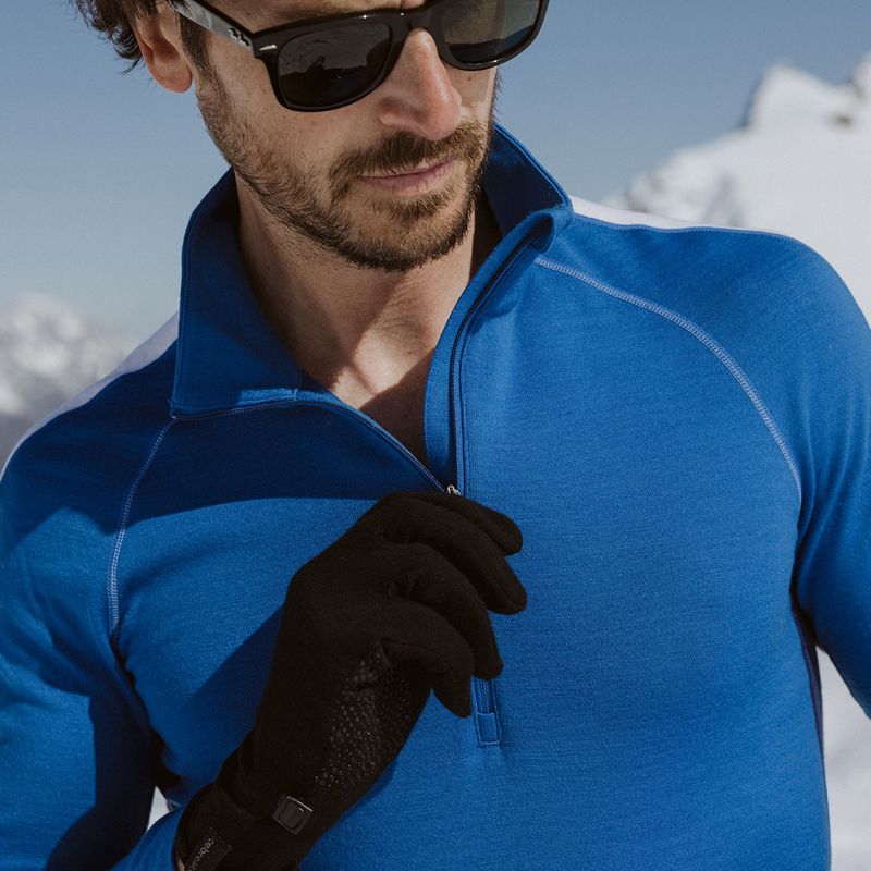 Мъжка термоактивна блуза icebreaker ZoneKnit 260 Half Zip lazurite/royal navy/snow/cb 13