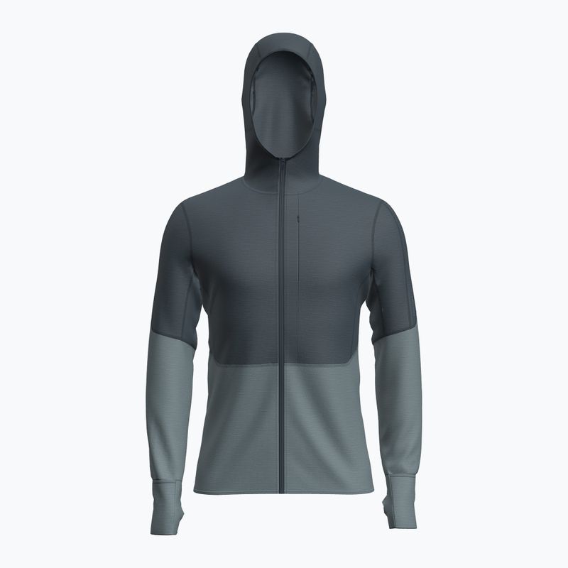 Мъжки суитшърт за трекинг Icebreaker Merino 200 RealFleece Descender Zip Hoodie abyss/blue ash/black
