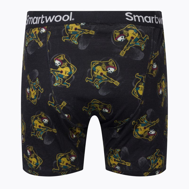 Мъжки термоактивни боксерки Smartwool Merino Print Boxer Brief Boxed черен-жълт 15151 2