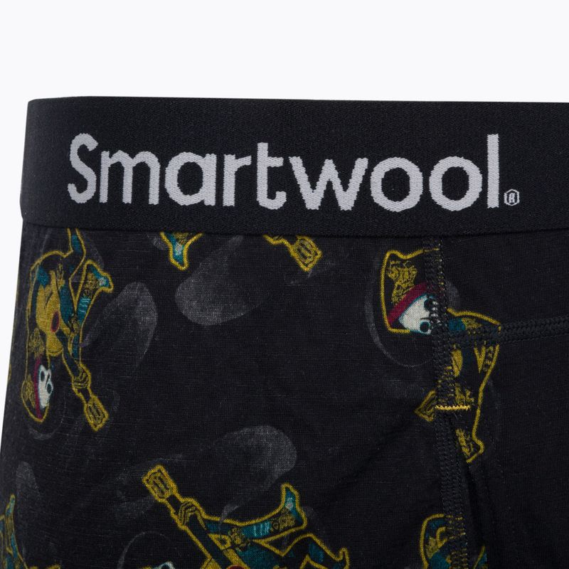 Мъжки термоактивни боксерки Smartwool Merino Print Boxer Brief Boxed черен-жълт 15151 4