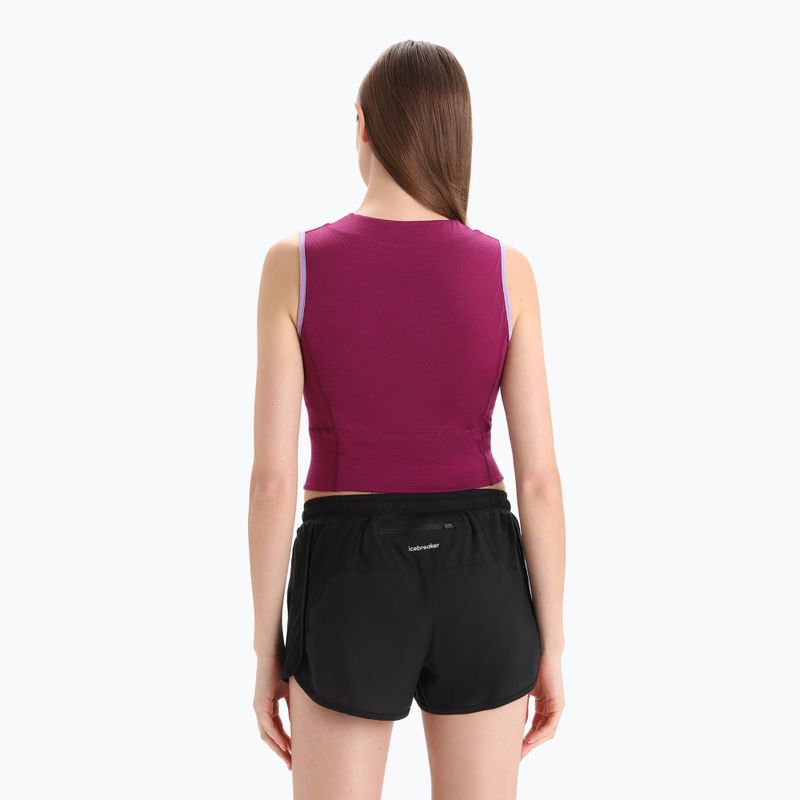 Дамска термоактивна тениска icebreaker Zoneknit Cropped Bra-Tank в цвят лилав gaze 3