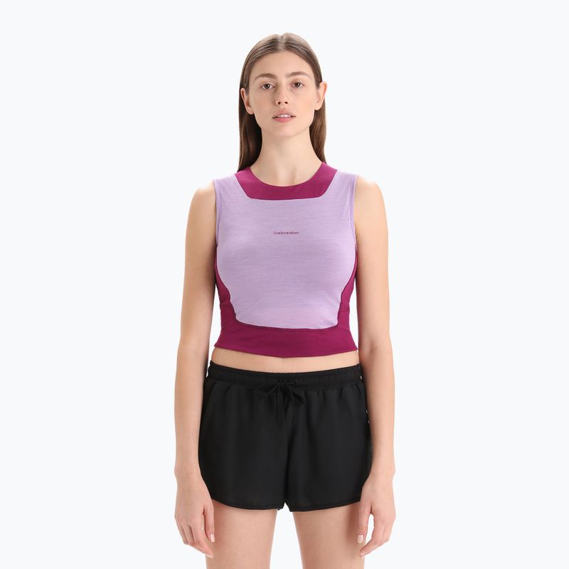 Дамска термоактивна тениска icebreaker Zoneknit Cropped Bra-Tank в цвят лилав gaze 8