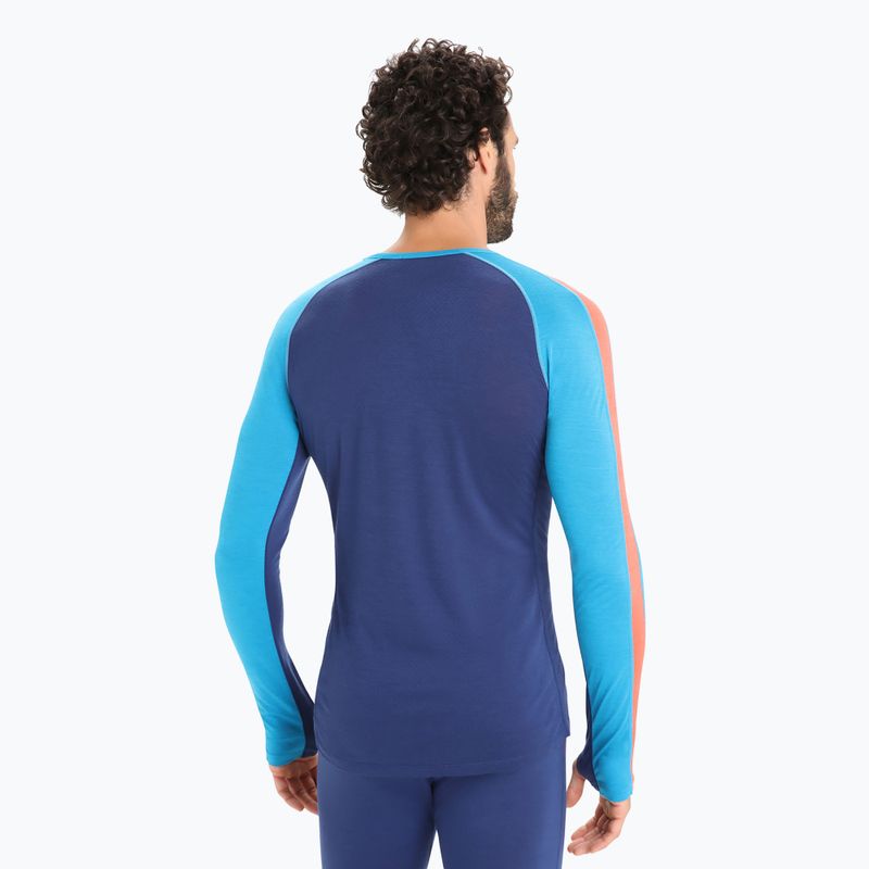 Мъжка термоактивна блуза icebreaker 125 Zoneknit Crewe geo blue 3