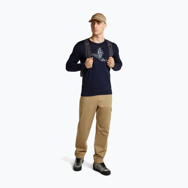 Мъжка блуза с дълъг ръкав  icebreaker Merino 200 Oasis Crewe SkiingYeti midnight navy 2