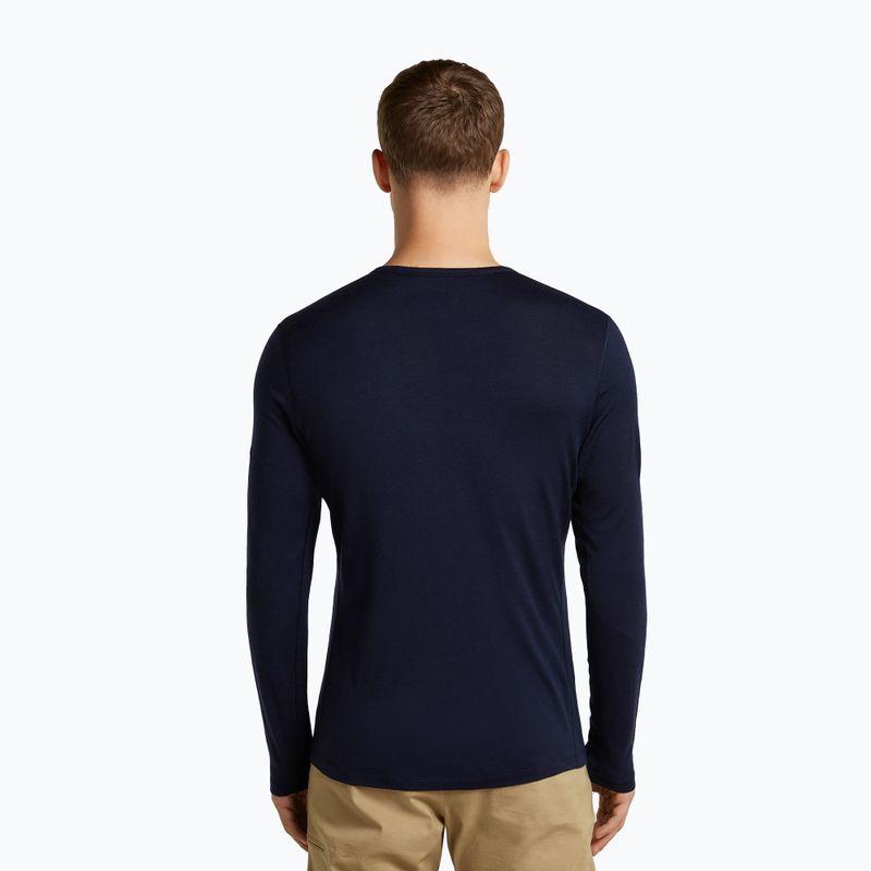 Мъжка блуза с дълъг ръкав  icebreaker Merino 200 Oasis Crewe SkiingYeti midnight navy 3