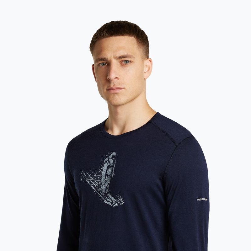 Мъжка блуза с дълъг ръкав  icebreaker Merino 200 Oasis Crewe SkiingYeti midnight navy 6