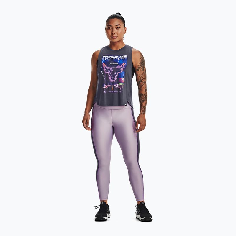 Дамски тренировъчен клин Under Armour Project Rock HG Ankle purple luxe 2
