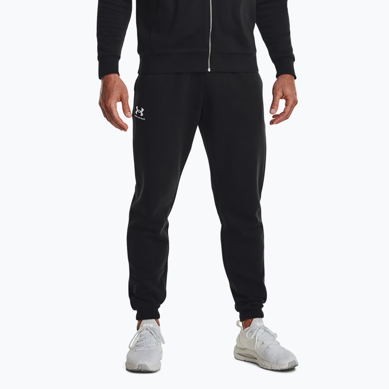 Мъжки панталони за тренировка Under Armour Essential Fleece Joggers black/white