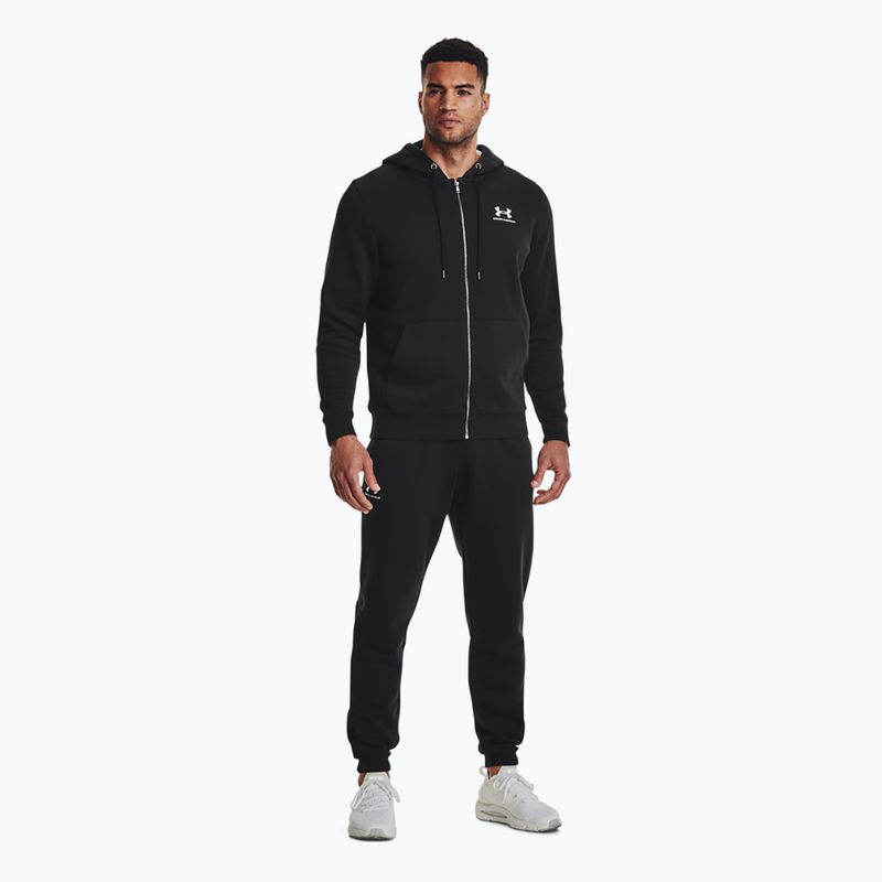 Мъжки панталони за тренировка Under Armour Essential Fleece Joggers black/white 2