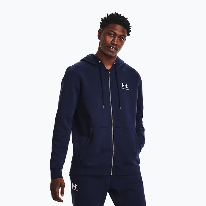 Мъжки суитшърт Under Armour Essential Fleece FZ Hood midnight navy/white