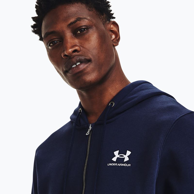 Мъжки суитшърт Under Armour Essential Fleece FZ Hood midnight navy/white 4