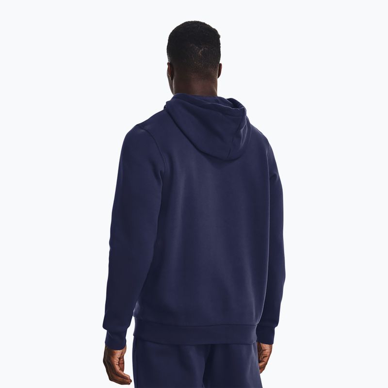 Мъжко худи Under Armour Essential Fleece Hoodie midnight navy/white 3