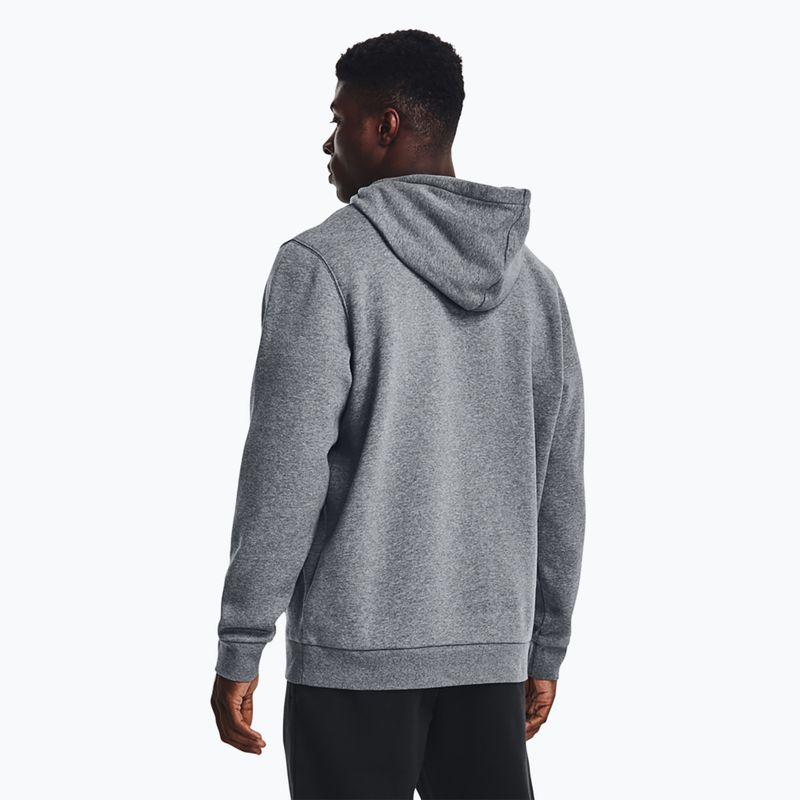 Мъжки суитшърт Under Armour Essential Fleece Hoodie pitch gray medium heather/white 3