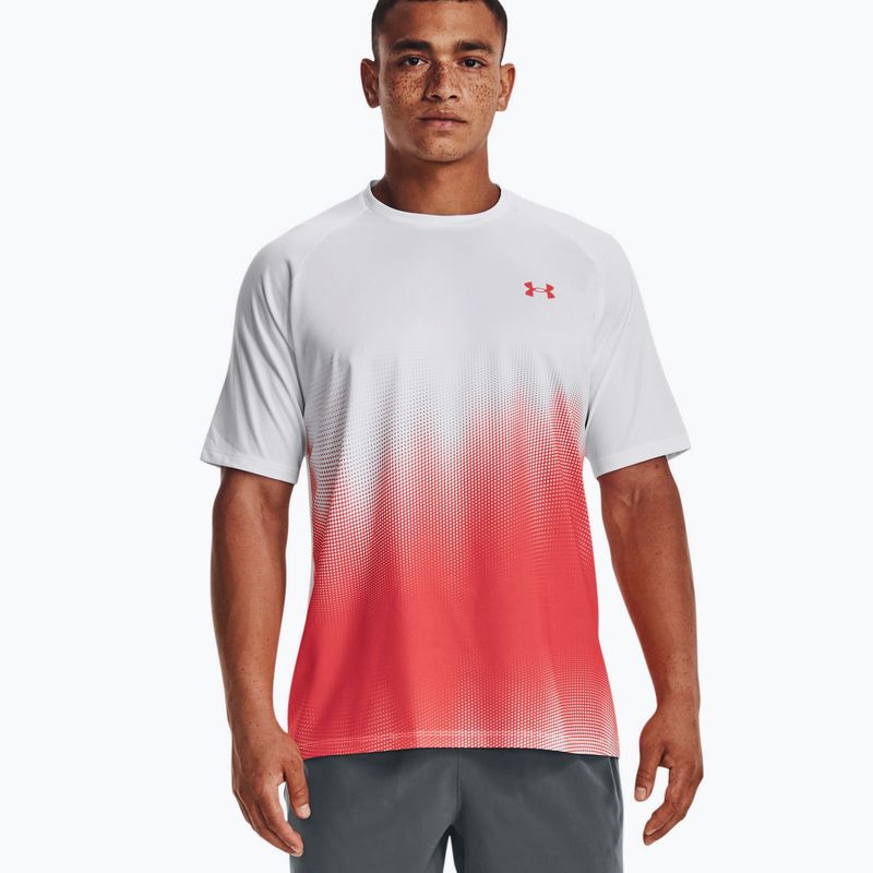 Мъжка тренировъчна тениска Under Armour Tech Fade червено и бяло 1377053