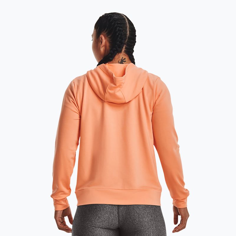 Under Armour дамски суитшърт за тренировки Rival Terry FZ Hoodie orange 1369853-868 2
