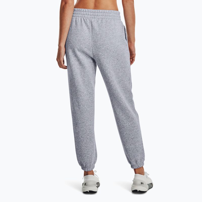 Under Armour Essential Fleece Joggers mod gray light heather/white дамски панталони за тренировка 3