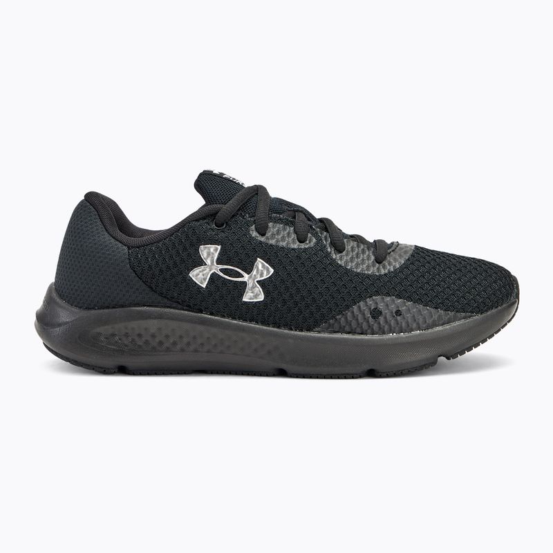 Дамски обувки за бягане Under Armour Charged Pursuit 3 black/black/metallic silver 2