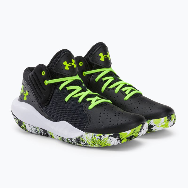 Детски баскетболни обувки Under Armour GS Jet '21 черно-зелени 3024794 4