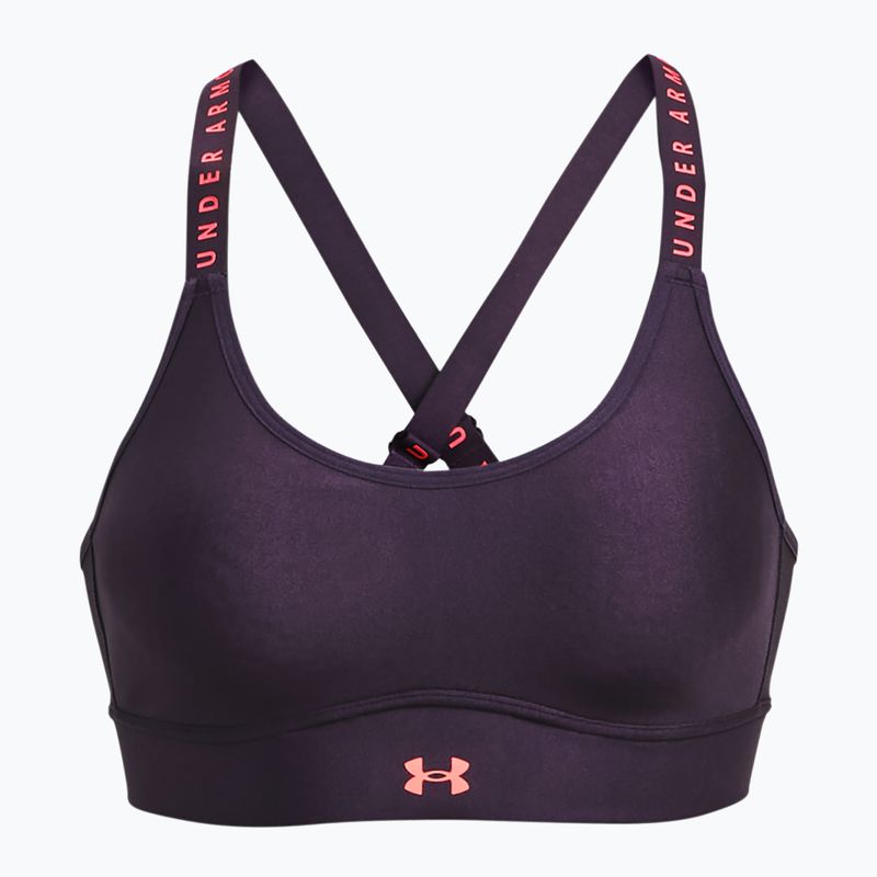 Under Armour Infinity Covered Mid лилав фитнес сутиен 1363353-541 3