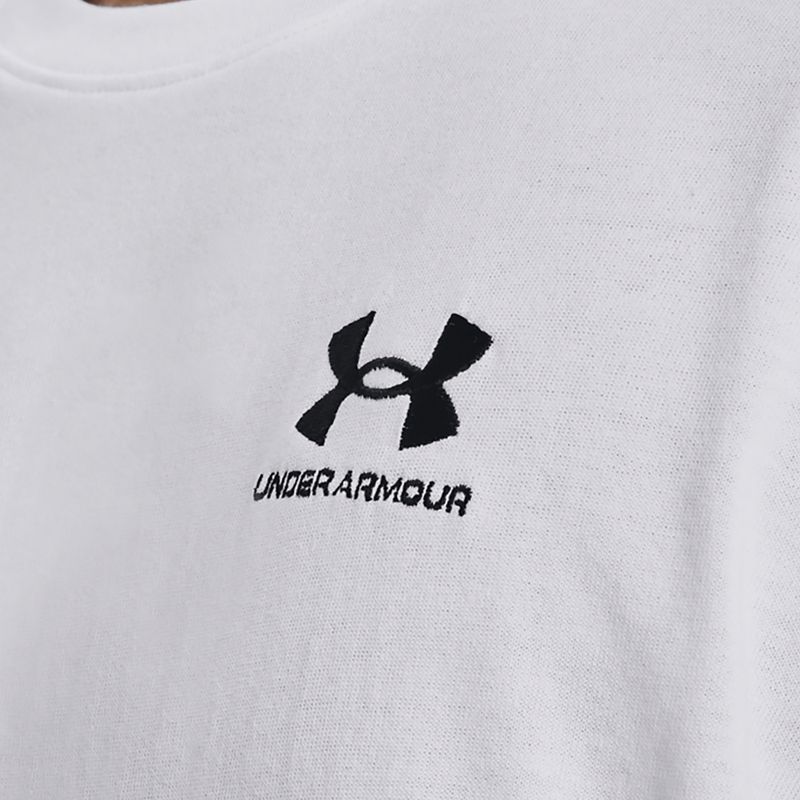 Мъжка тениска Under Armour Logo Emb Heavyweight white/black 4