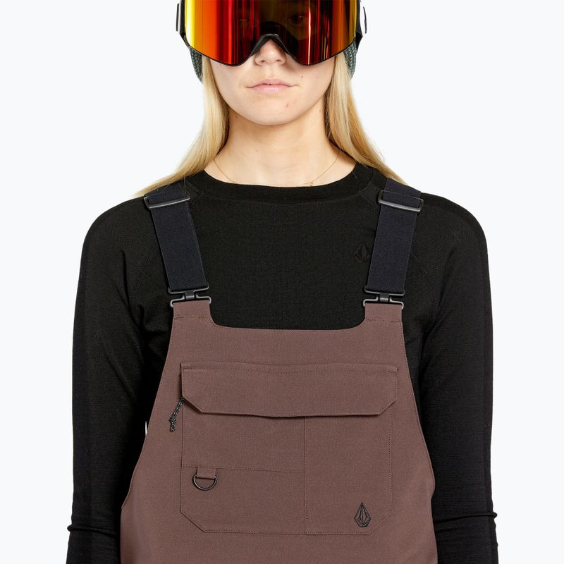 Дамски панталони за сноуборд Volcom Creston 3D Stretch Bib Overall mahogany 5