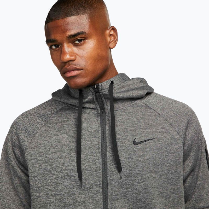 Мъжки суитшърт за тренировка Nike Therma Fit Full-Zip charcoal heathr/dark smoke grey/black 4