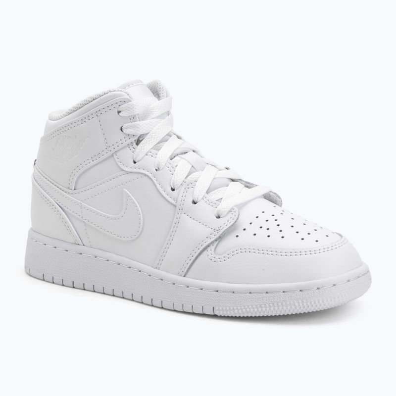 Обувки Jordan 1 Mid white/white/white