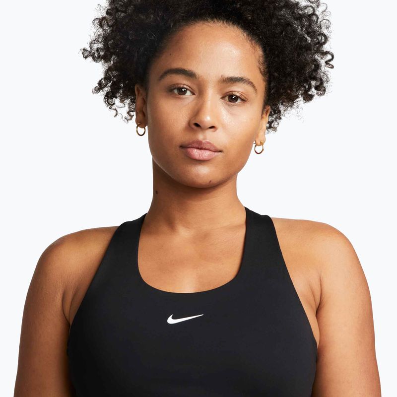 Дамска тениска Nike Swoosh Medium Support Bra black/black/white 4